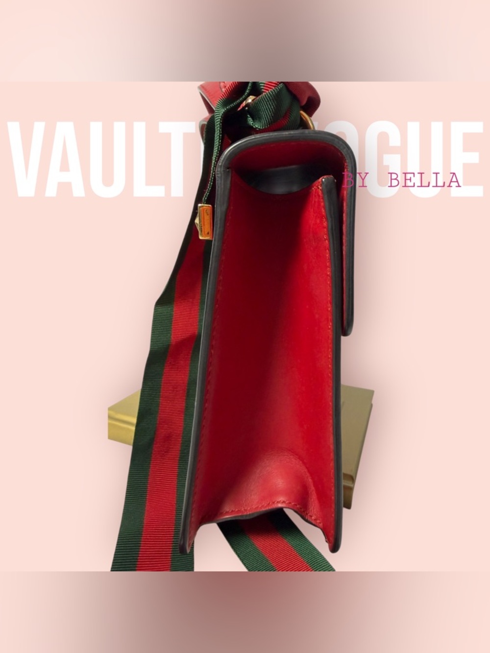 ❤️ Gucci Sylvie Small Shoulder Bag | Red Leather | Web Stripe | Authentic ❤️ - Picture 15 of 16
